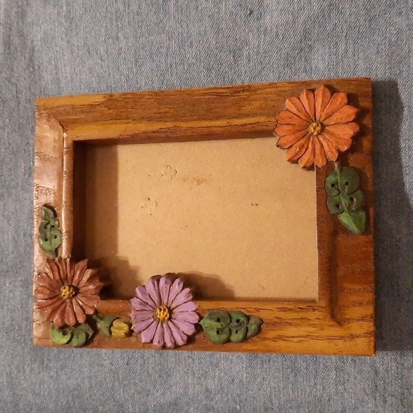 Other - Vintage wooden frames w/ hand painted flowers pair
